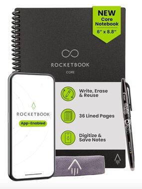 NWT Rocketbook Smart Reusable Notebook Dot-Grid Eco-Friendly Letter Size 8.5×11"